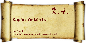 Kapás Antónia névjegykártya